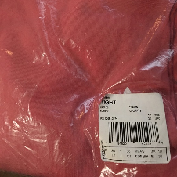 adidas Originals Womens Knit mid-rise Tights Hazy Rose Size Small New - Picture 3 of 9